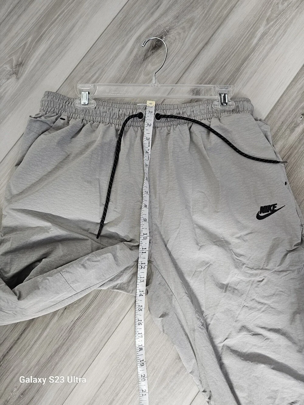 Nike Light Gray Track Pants with Black Logo Sz XL